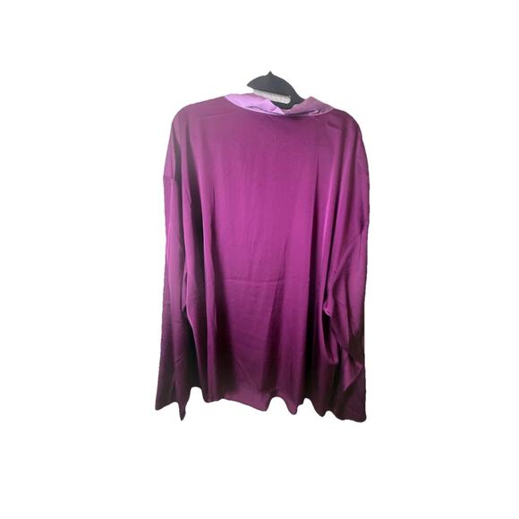 Eloquii Color Blocked Tie Neck Asymmetrical Blouse Plus 28 NEW Orchid Lilac - Picture 4 of 10